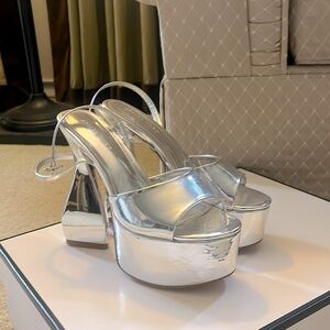 Azalea wang silver platform heels